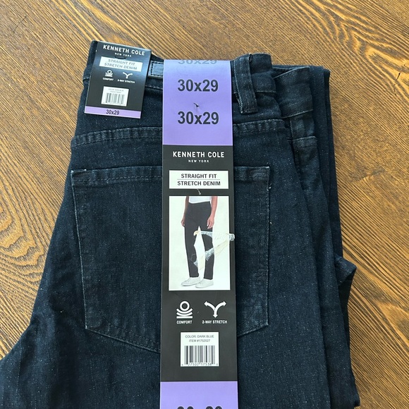 Kenneth Cole Men's Straight Fit Stretch Denim Jeans - 30x29. And 30x32 avail - Picture 1 of 4